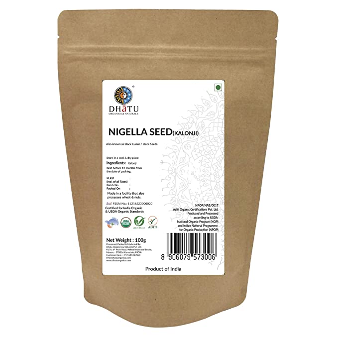 Seeds | Nigella (Kalonji) - USDA Organic - Dhatu Organics - 100gm