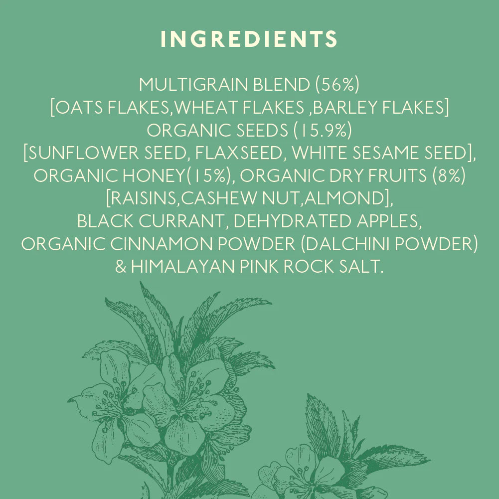 Muesli | Seeds & Nuts Muesli - No Added Sugar, High Protein, Rich In Fiber, Low Calorie, Lactose Free & Fat Free – Nourish Organics - 300gm