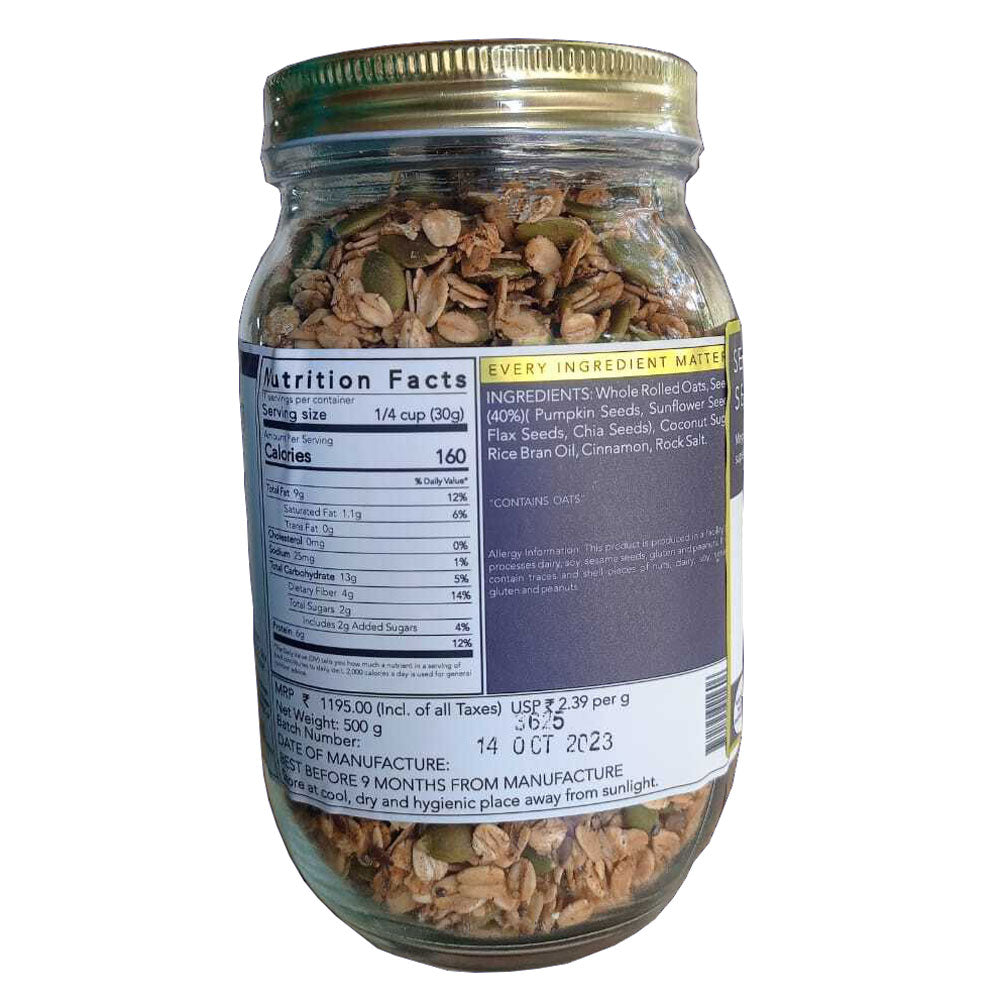 Seedy Seatmate Granola Jars - Vegan, Gluten Free & Zero Processed Sugar - The Nibble Box - 500gm