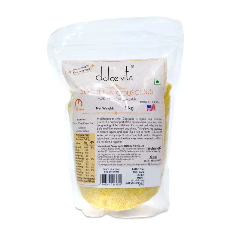 Couscous | Semolina Couscous – For French Salad – Alternative To Rice And Pasta – Dolce Vita – 500gm