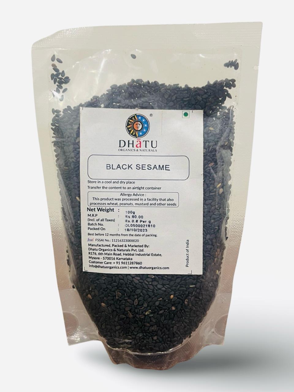 Sesame | Black - Dhatu Organic - 100gm