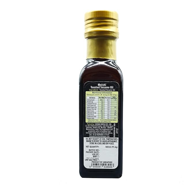 Sesame Oil | Toasted - Fragrant & Flavourful Oil To Uplift All Traditional Recipes - Great For Both Cooking & Finishing - Meishi - 100ml