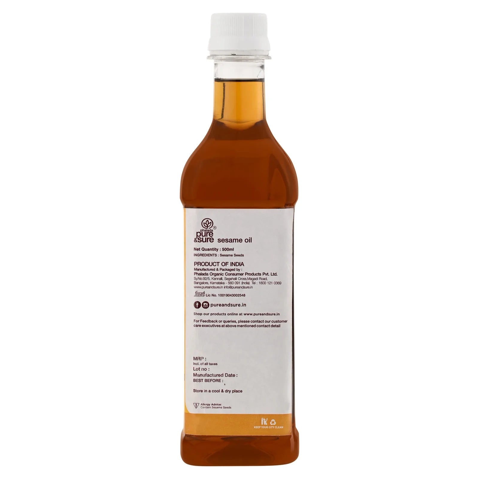 Sesame Oil | Cold Pressed - Pure and Sure - 1000ml