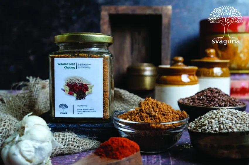 Chutney | Sesame Seed Chutney - No Preservatives & No Artificial Coloring - Svaguna - 100gm