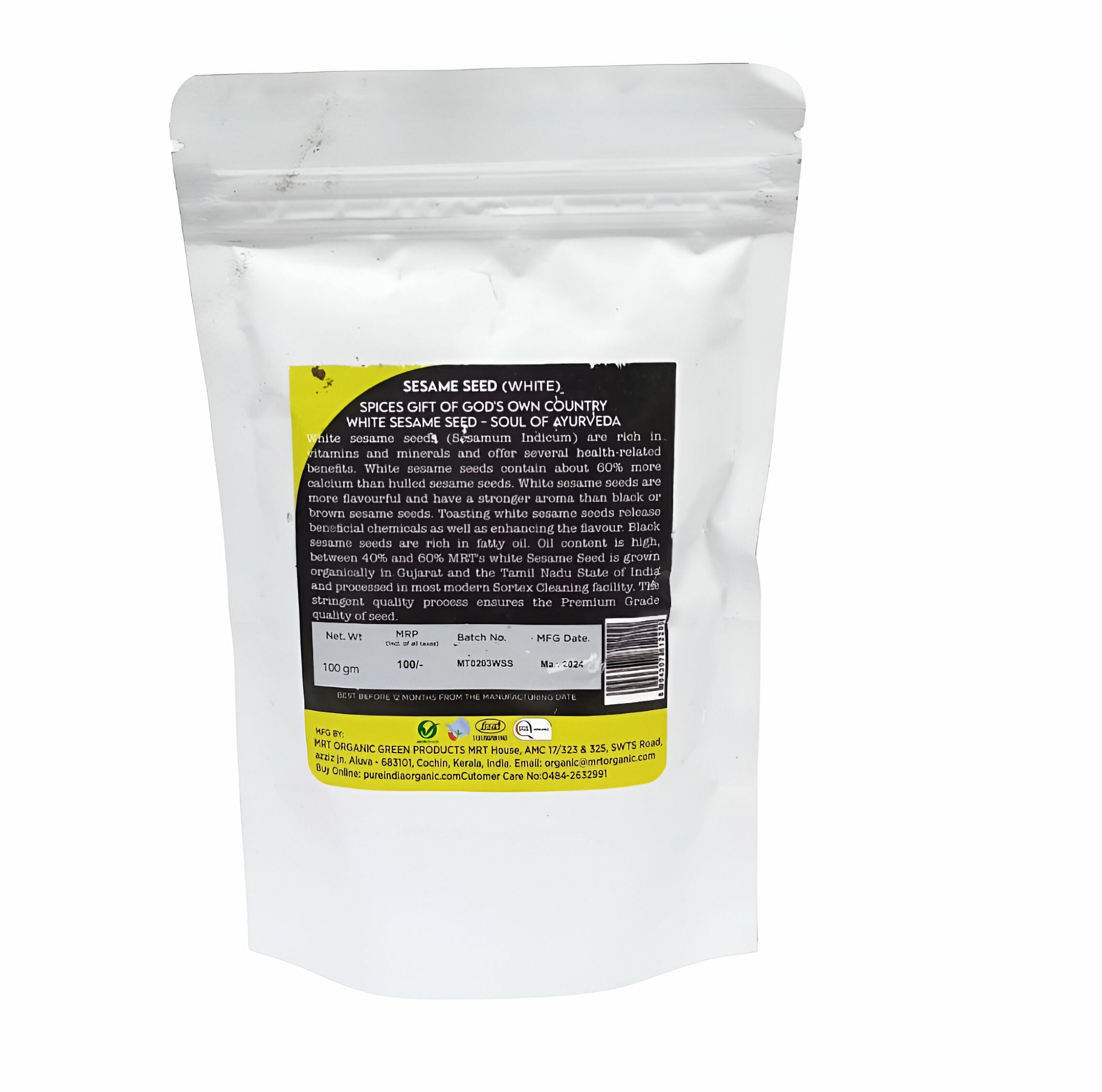 Sesame Seeds | White - Mrt Organic - 180gm