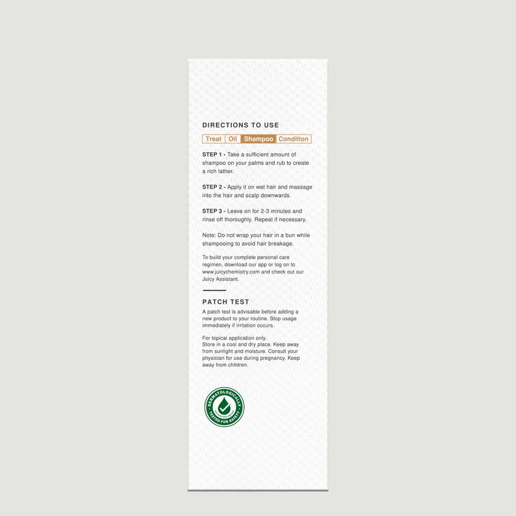 Shampoo | Moisturising Daily Use - (Deeply Conditions & Helps Combat Frizz) - Handmade - COSMOS Natural - Indian - Vegan, Crutely Free, Gmo Free, Zero Dyes, Zero Sulphates & No Synthetic Fragrances - Juicy Chemistry - 200ml