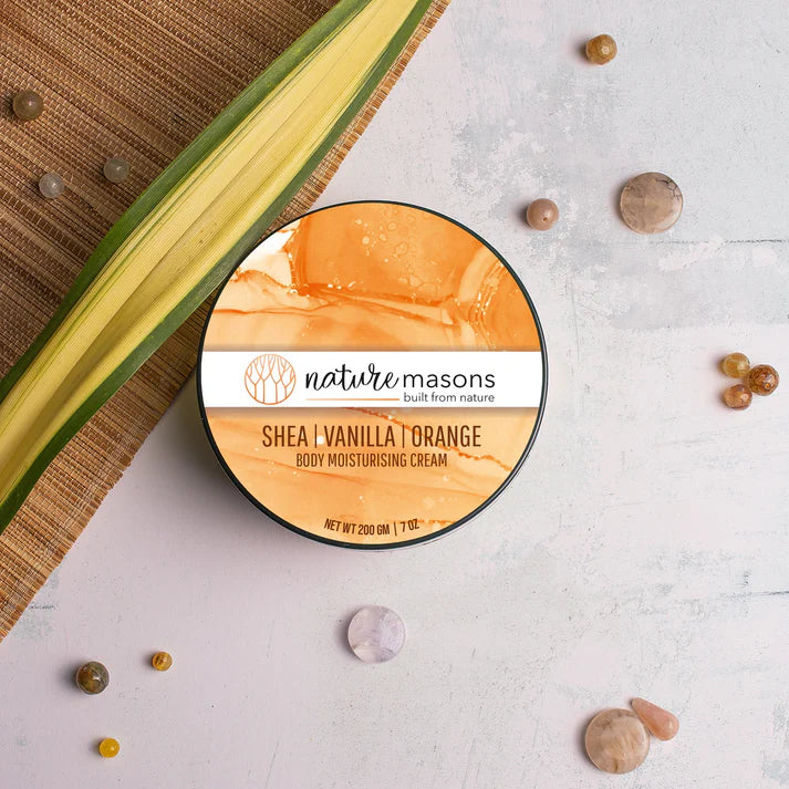 Cream | Body Moisturising Cream - Shea - Vanilla - Orange - Certified Organic - Vegan - Nature Masons - 200gm