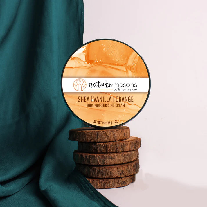 Cream | Body Moisturising Cream - Shea - Vanilla - Orange - Certified Organic - Vegan - Nature Masons - 200gm