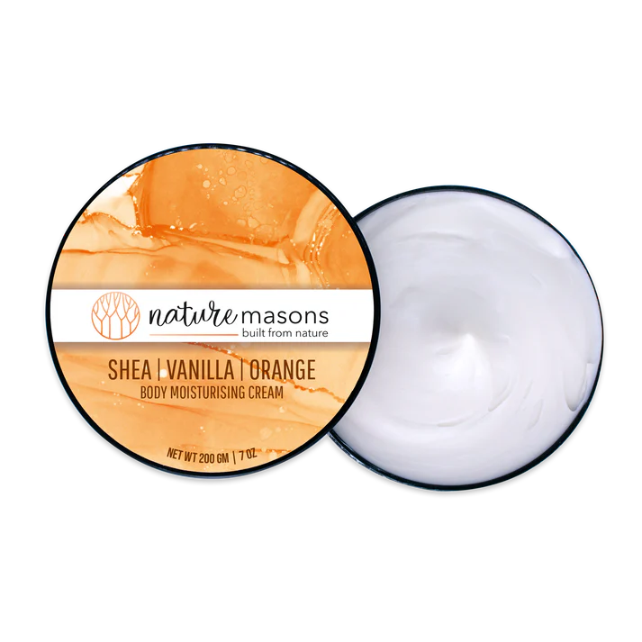 Cream | Body Moisturising Cream - Shea - Vanilla - Orange - Certified Organic - Vegan - Nature Masons - 200gm