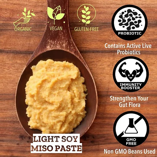Shiro Miso Paste | (Light Miso) - Organic - Vegan, Gluten Free, Gmo Free, No Preservatives & Chemicals - Posh Flavor - 200gm