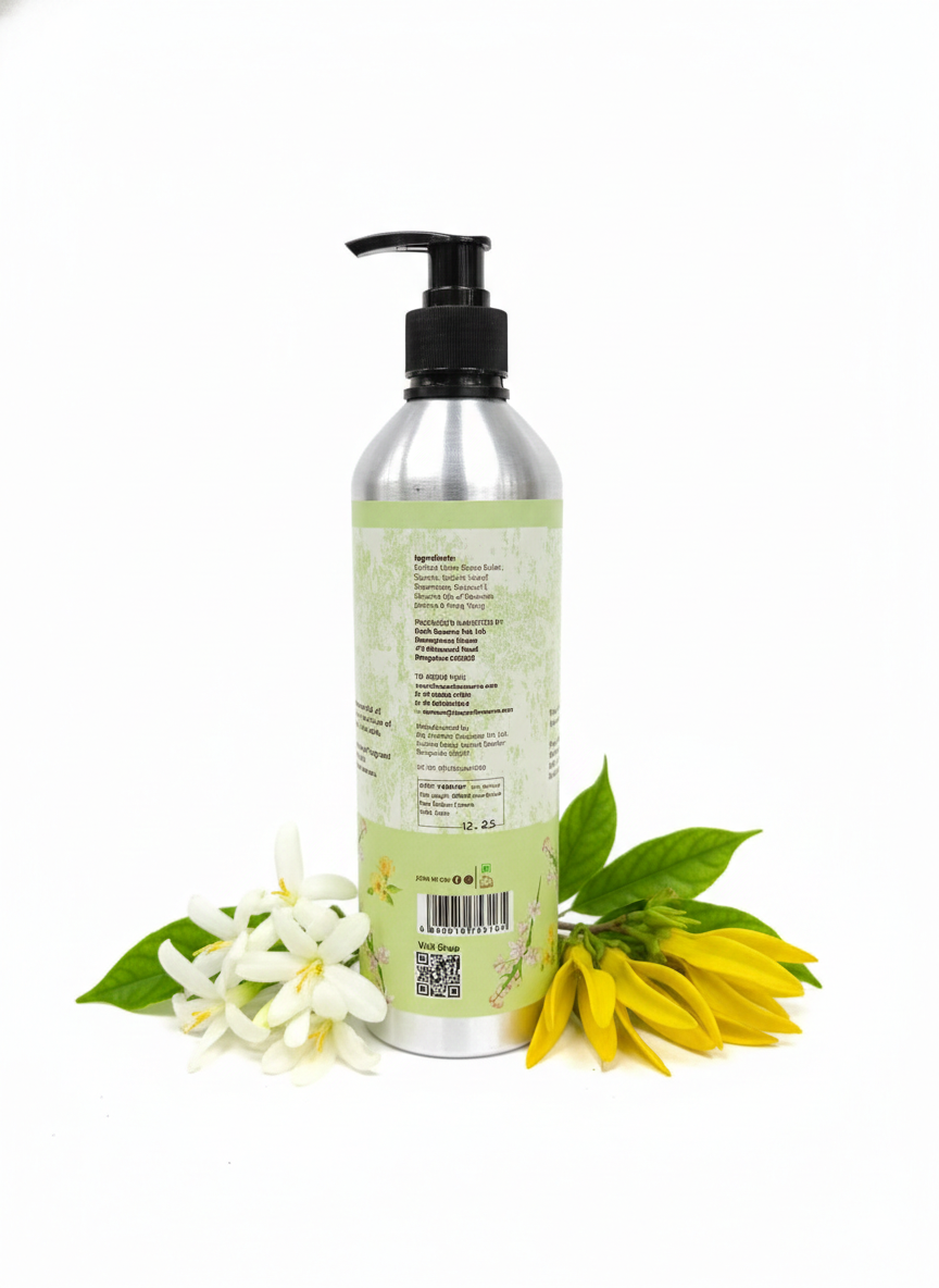 Shower Gel | Tuberose & Ylang Ylang -Cocoa Butter Enriched- Parabens Free, No Synthetic & No Added Chemical - The Earth Reserve -500ml