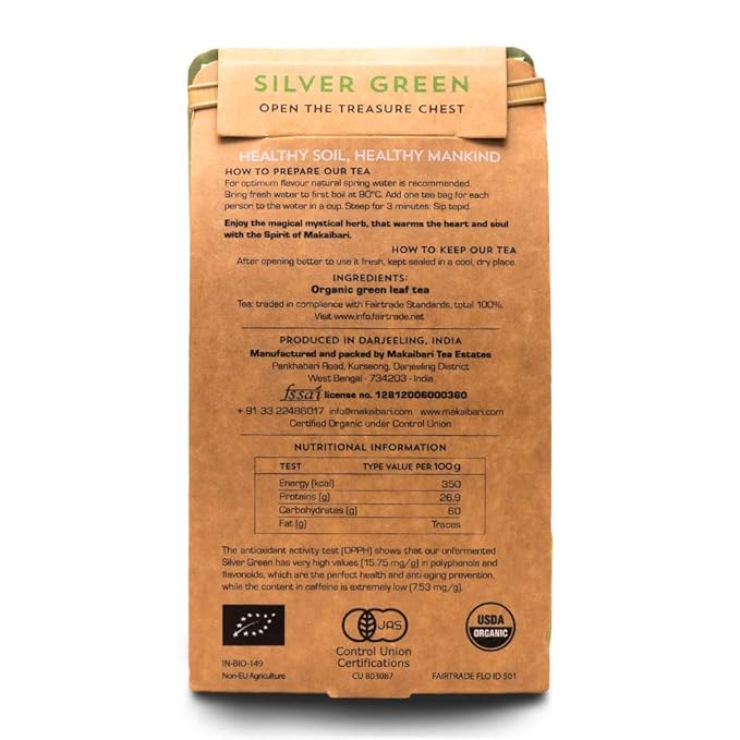 Tea | Silver Green (Darjeeling Green Tea) - Makaibari - 100gm