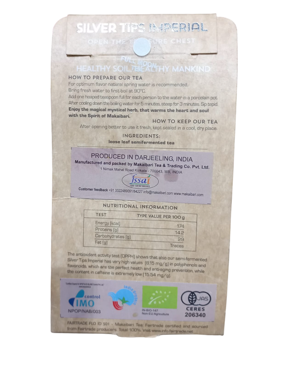 Tea | Silver Tips Imperial - Darjeeling Full Moon oolong Tea - Makaibari - 50gm