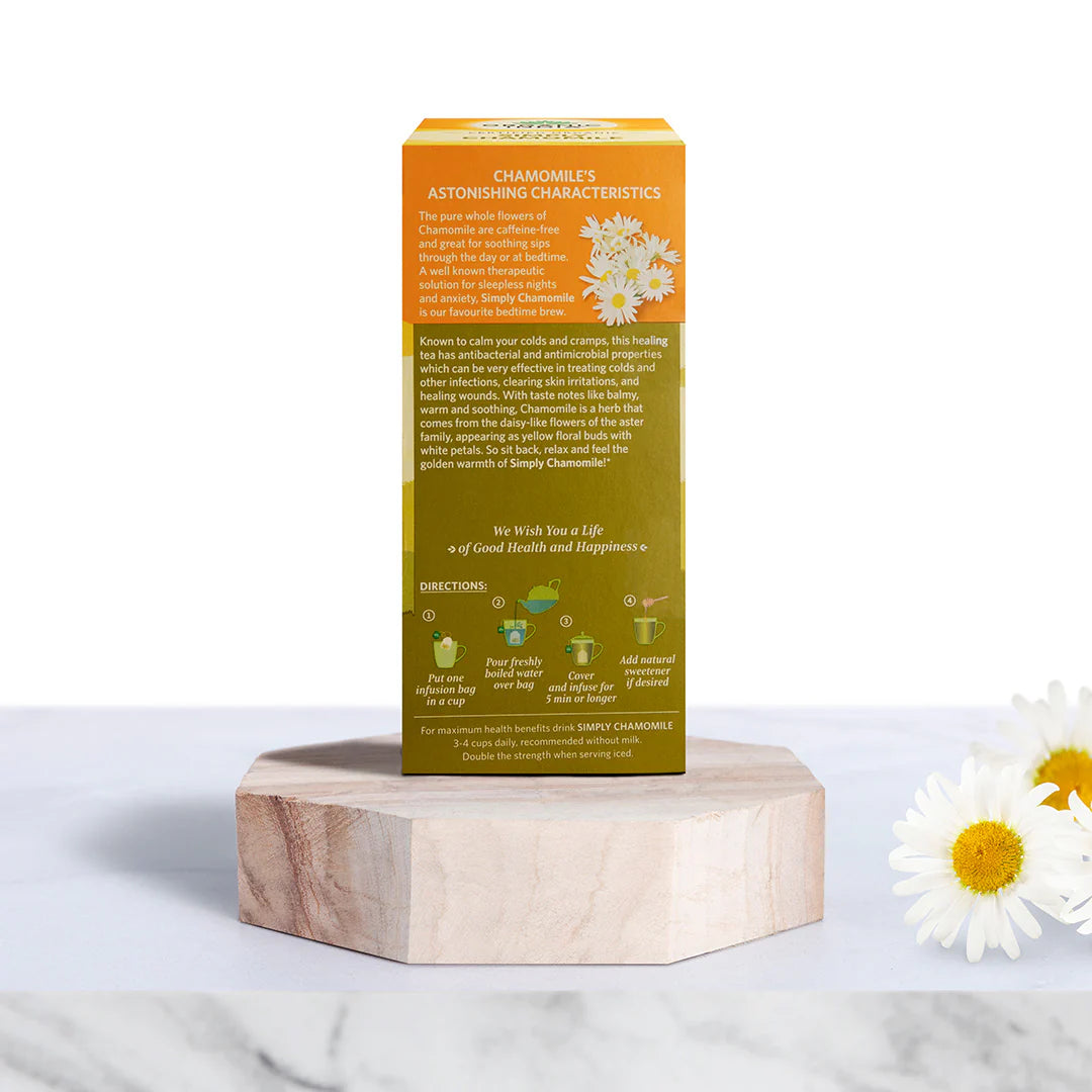 Simply Chamomile Tea (Soothing & Relaxing) - Caffeine Free - Organic - Indian – Organic India – 20Tea Bags