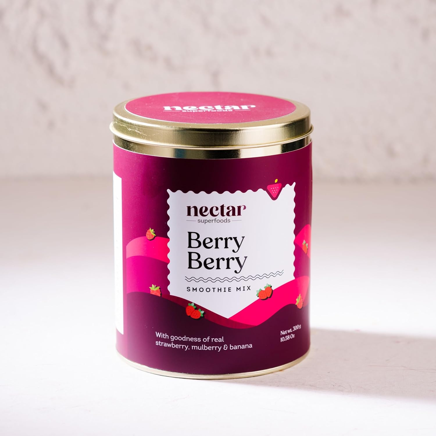 Smoothie Mix Powder | Berry Berry (With Goodness Of Real Strawberry, Mulberry & Banana) – 100% Natural – Vegan, Gluten Free, Refined Sugar Free & No Added Preservatives – Nectar Superfoods – 300gm