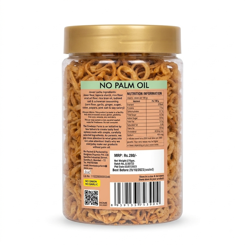 Jowar Laccha Crackling - No Palm Oil ,No Preservative Free & Chemical Free – The Cow Boys Farm – 270 gm