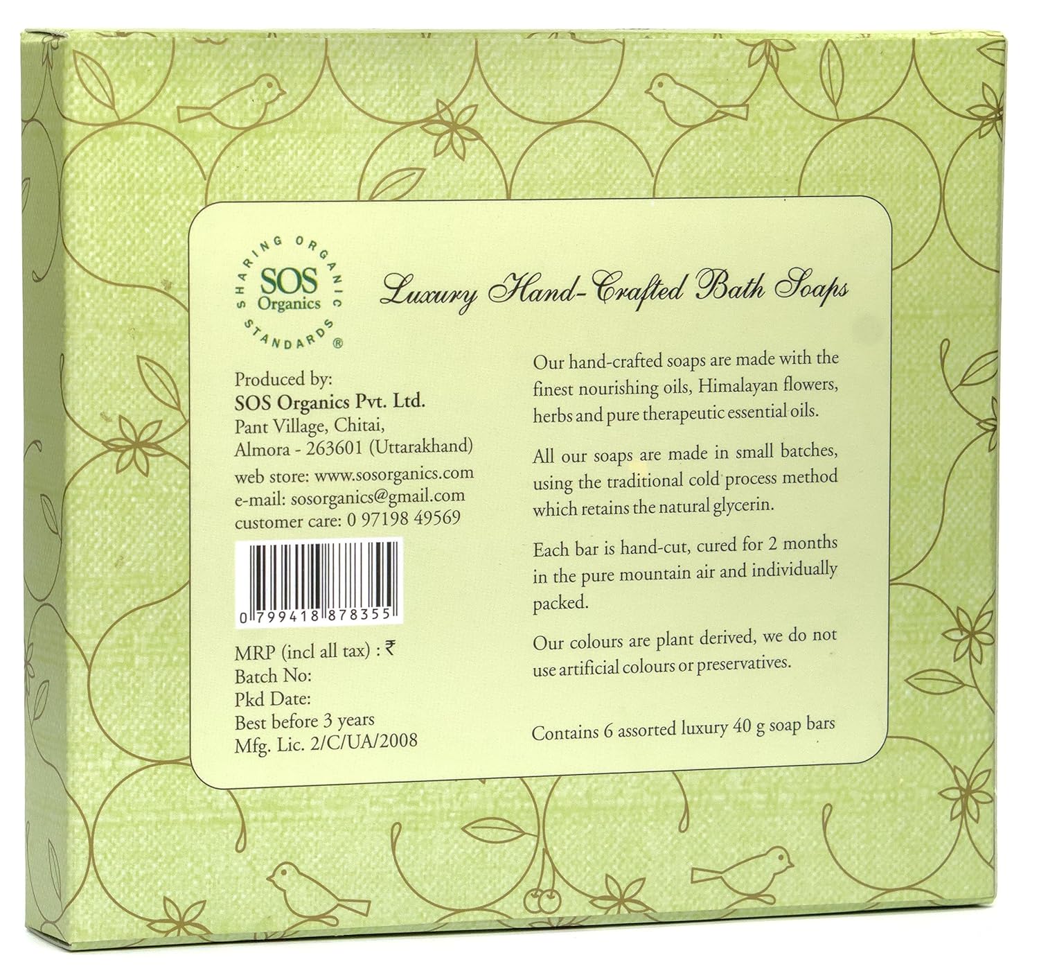 Soap Gift Box - SOS Organics - 6 x 40gm
