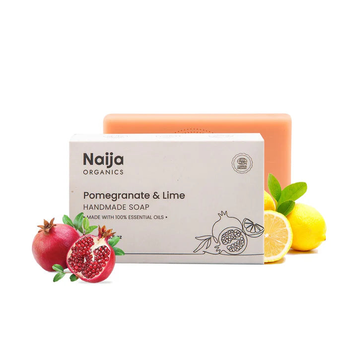 Soap | Pomegranate & Lime Soap - Handmade Soap- Made With 100% Essential Oils – 100% Vegan, Sulphate Free, Cruelty-Free, – Naija Organics– 100gm