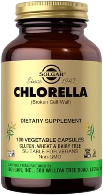 Chlorella | (Broken Cell Wall) - Vegan, Gluten Free, Wheat Free, Dairy Free & Non GMO - Solgar - 100 Vegetables Capsules