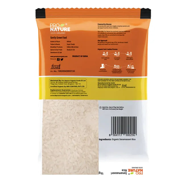 Sonamasoori Rice (White) – Pro Nature – 1000gm