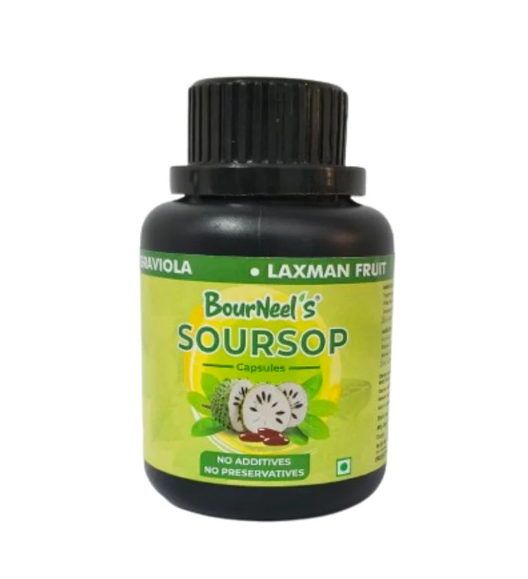 Soursop Capsules | Ayurvedic -100% Natural – No Additives & No Added Preservatives – BourNeel’s – 60 Capsules