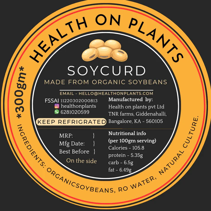 Soy Curd – Vegan & Dairy Free – Health On Plants – 300gm