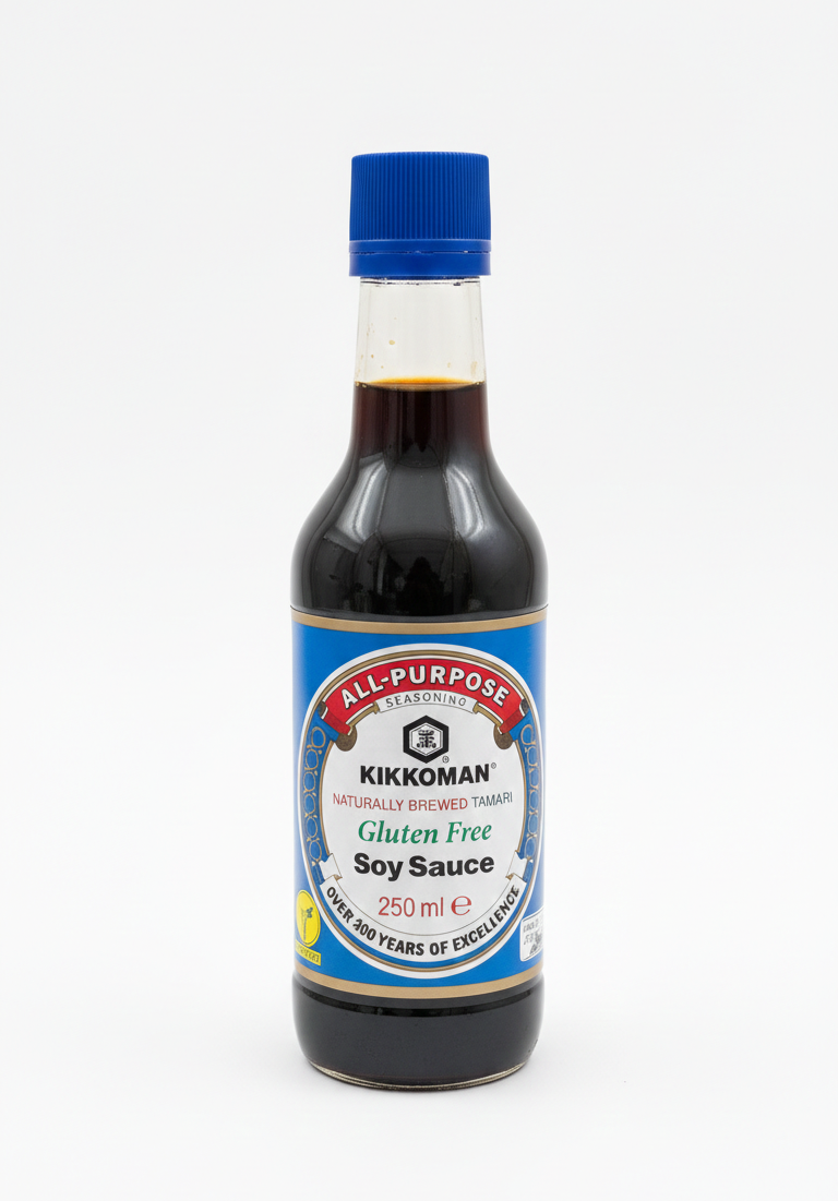 Soy Sauce | Naturally Brewed Tamari-All Purpose(Seasoning)-Grilled Meat & Chicken- Gluten Free, Vegan-No Artificial Colours & No Artificial Flavours - Kikkoman - 250ml