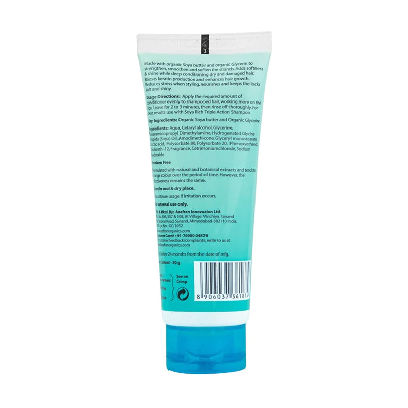 Soya Rich Triple Action Intense Moisturizing Conditioner – Azafran Organics – 100gm