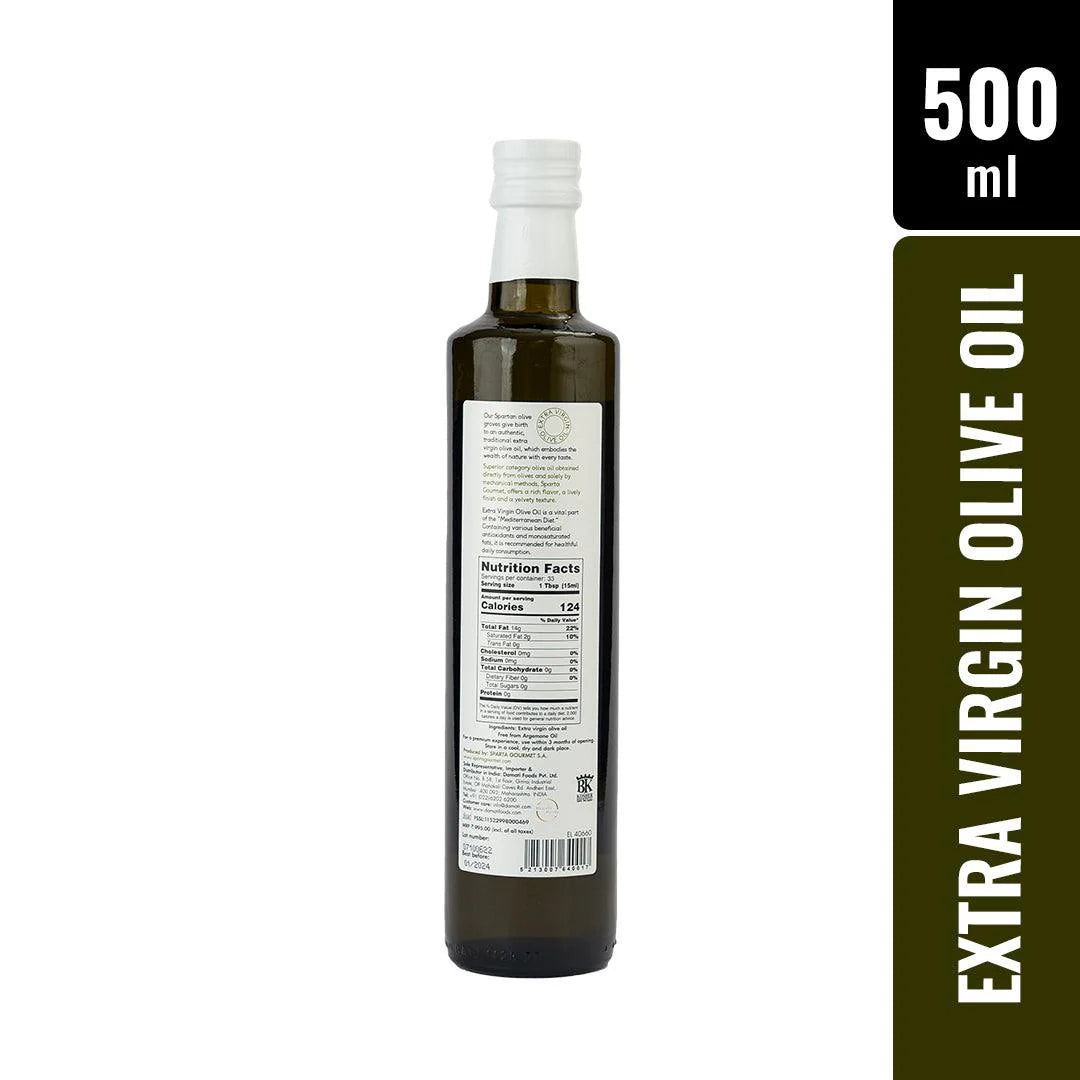 Olive Oil | Extra Virgin Olive Oil - Cold Extraction - Vegan, Gluten Free, Non GMO & Sugar Free - Sparta Gourmet - 500ml