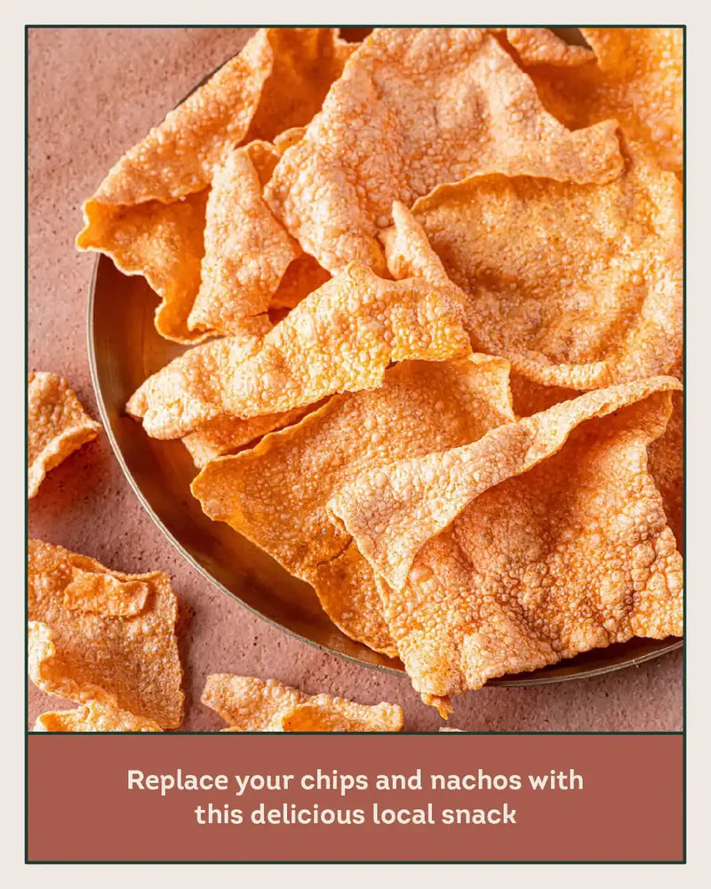 Papad | Spiced Poha Papad - Poha Mirgund - No Added Preservatives - Aazol - 175gm