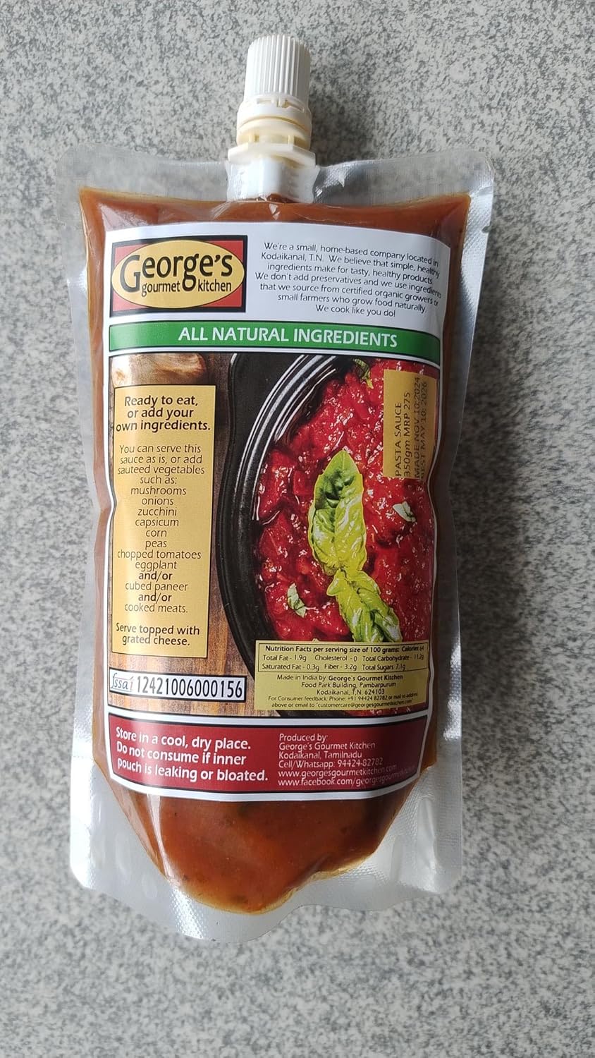Arrabbiata Pasta Sauce – George’s Gourmet Kitchen – 350gm