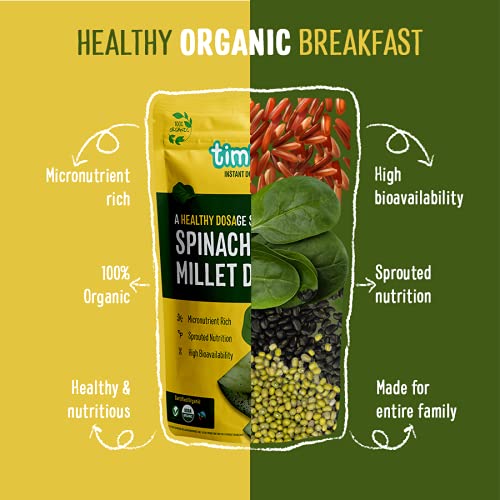 Millet Dosa | Spinach Millet Dosa Mix – Sprouted Nutrition - USDA organic - Timios – 150gm