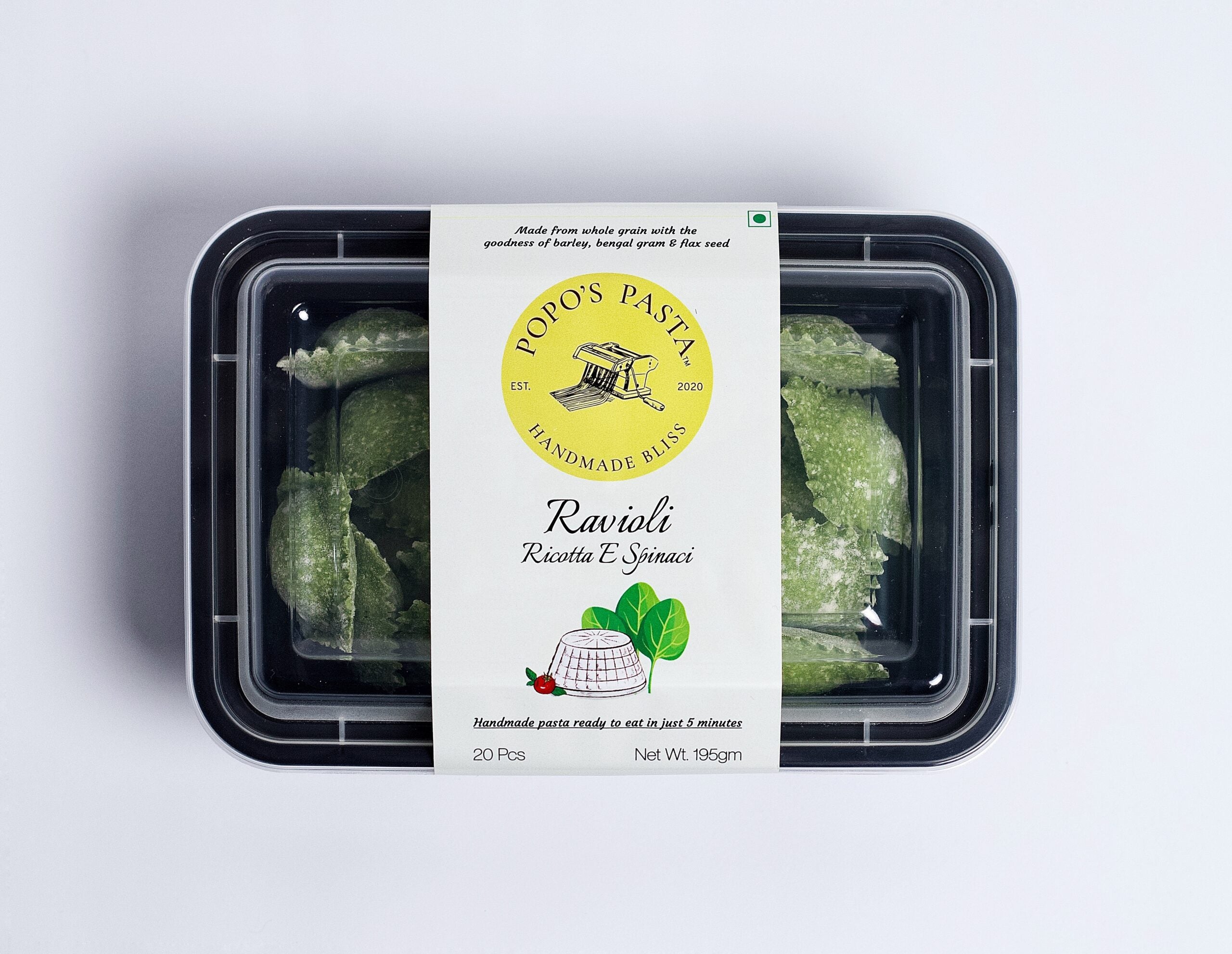 Pasta | Spinach And Ricotta Ravioli Pasta - Handmade - Eggless & No Maida - Nature&