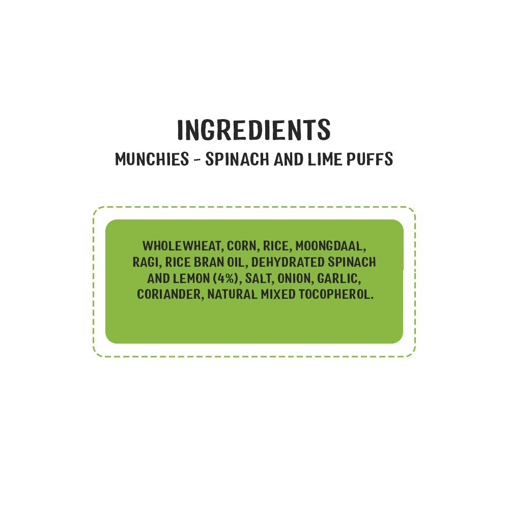 Spinach and Lime Puffs Snacks for Kids – Timios – 30gm