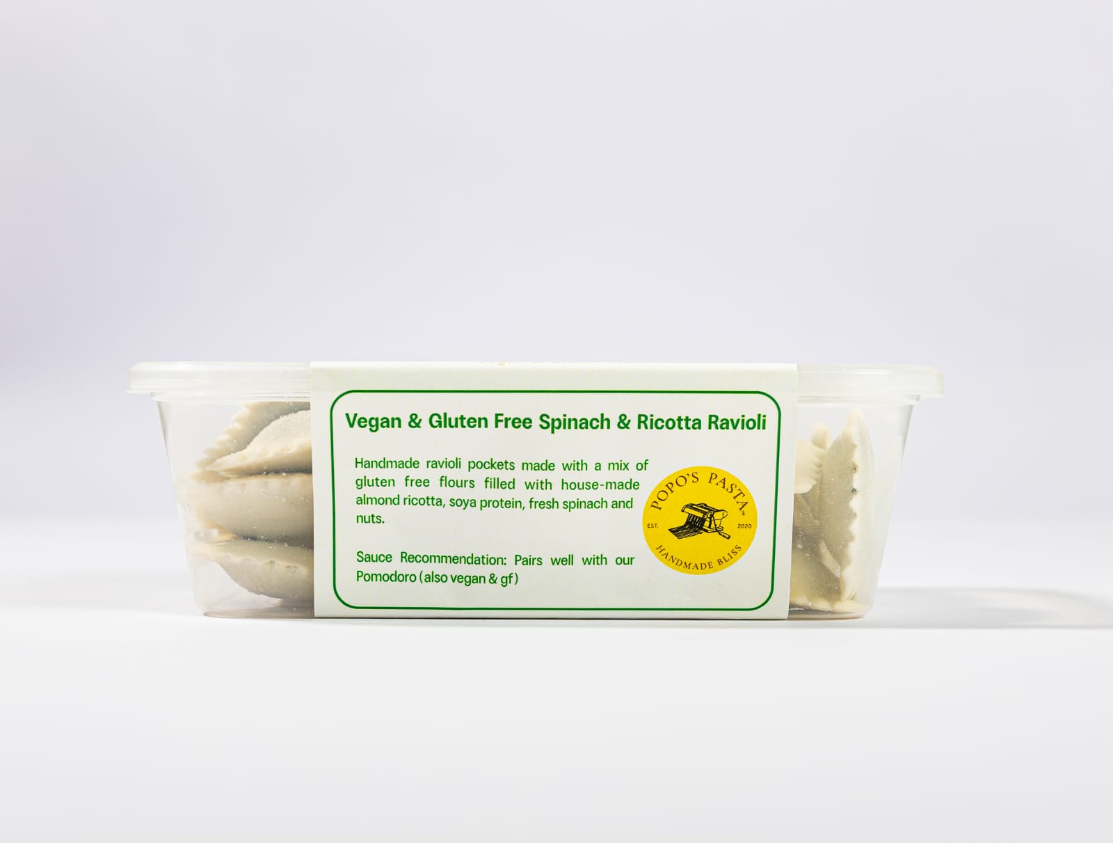 Pasta | Spinach Ricotta Ravioli - Vegan, Gluten Free & No Added Preservatives - Nature&