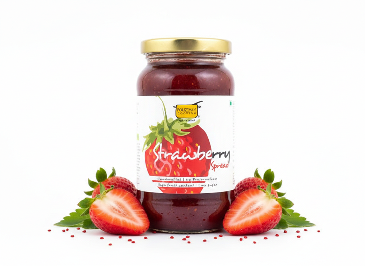 Spread |Strawberry Spread -Vegan -100% Natural Ingredients- Handcrafted - All Natural – No Added Artificial Preservatives – Fouziya’s Cooking – 200gm