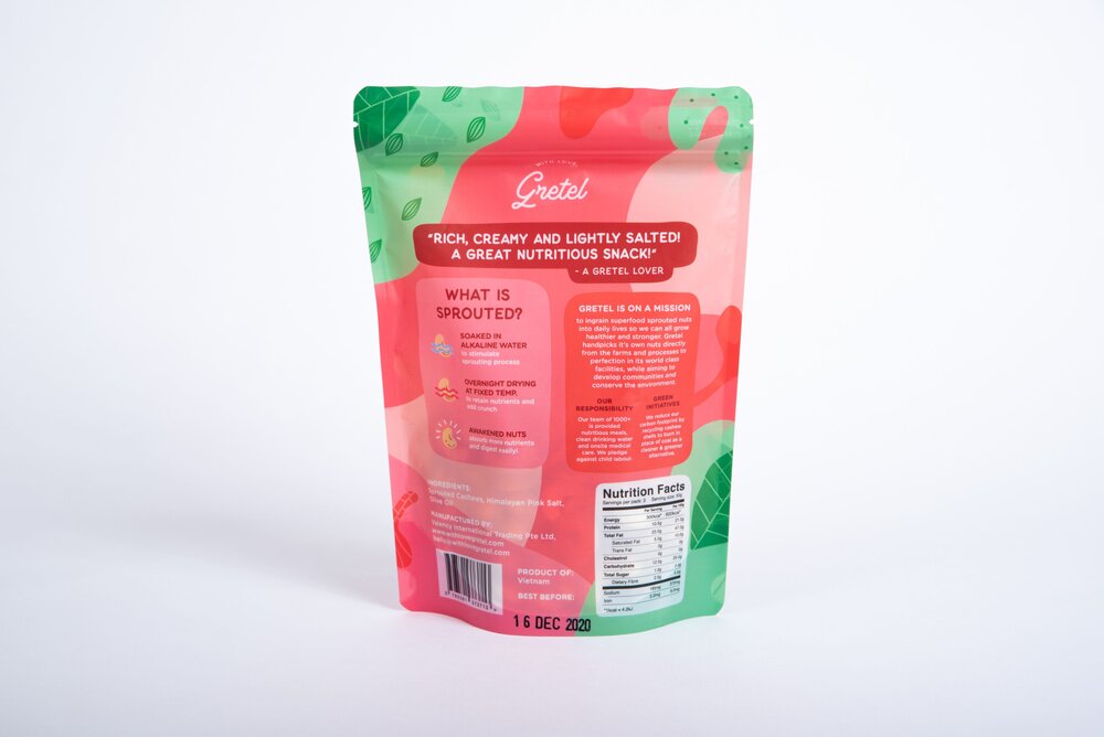 Cashews | Sprouted Cashews (Himalayan Pink Salt) - High In Protein And Calcium - No Trans Fat & No Cholesterol - Gretel - 150gm