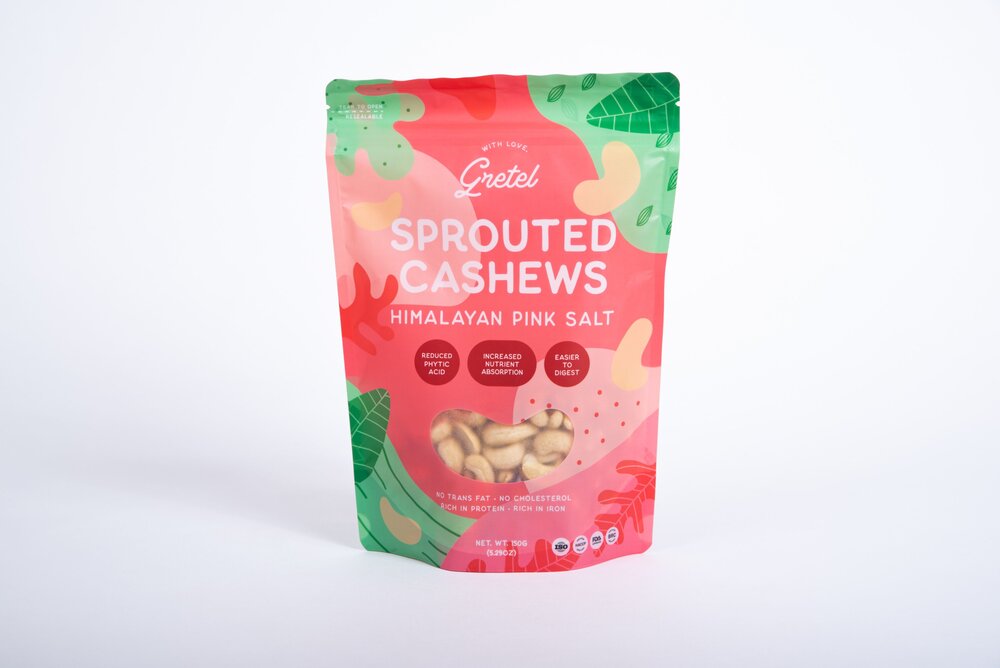 Cashews | Sprouted Cashews (Himalayan Pink Salt) - High In Protein And Calcium - No Trans Fat & No Cholesterol - Gretel - 150gm