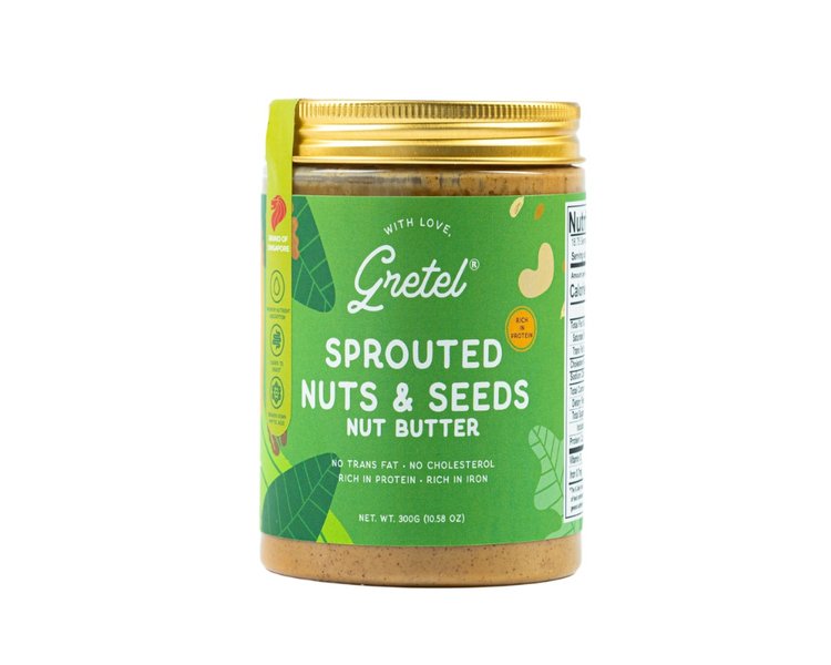 Nut Butter | Sprouted (Nuts & Seeds) - Rich, Creamy Butter - No Preservatives, Additives & No Added Sugar - Gretel - 300gm