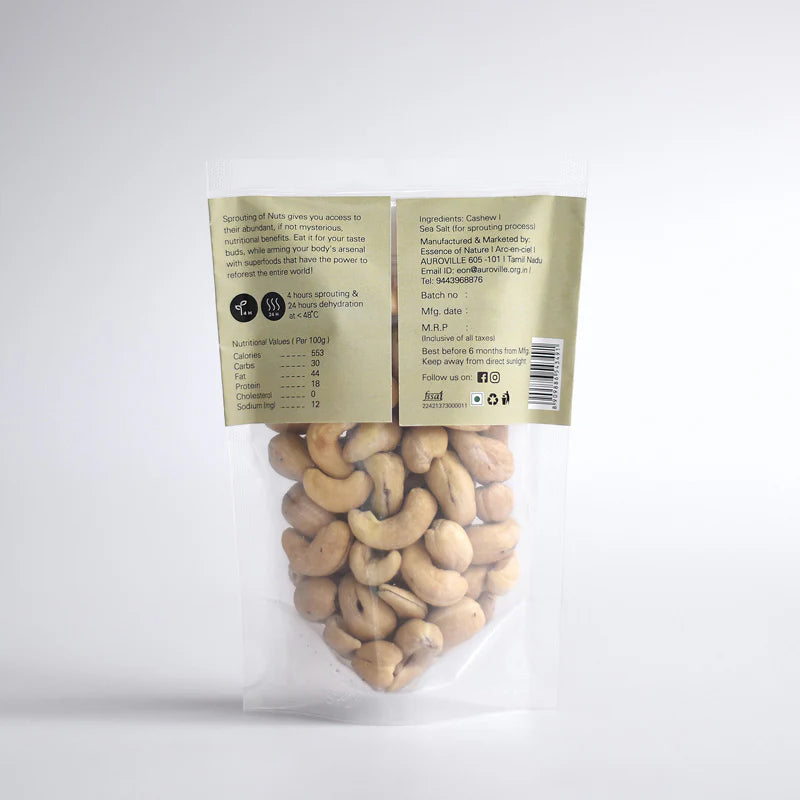 Cashew | Sprouted – Activated - Raw – Natural – Vegan – Beeja – 100gm