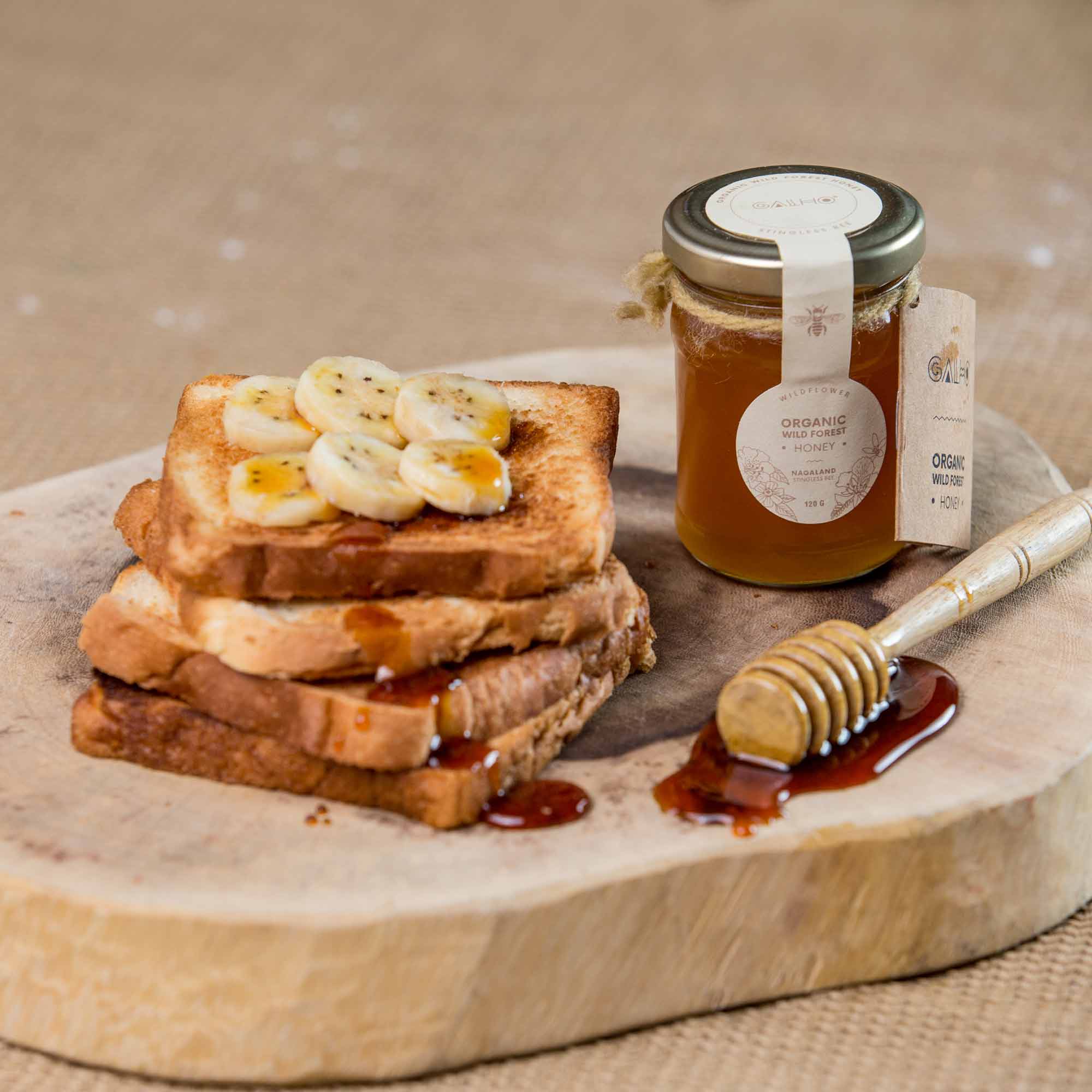Honey | Organic Wild Forest Honey (Wildflower) - Stingless Bee Honey - Nagaland - 100% Pure & Natural - Galho - 120gm