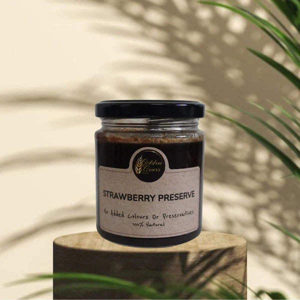 Preserve | Strawberry Cinnamon Preserve - 100% Natural - Vegan, No Added Colour & No Added Preservatives - Golden Grass - 200gm