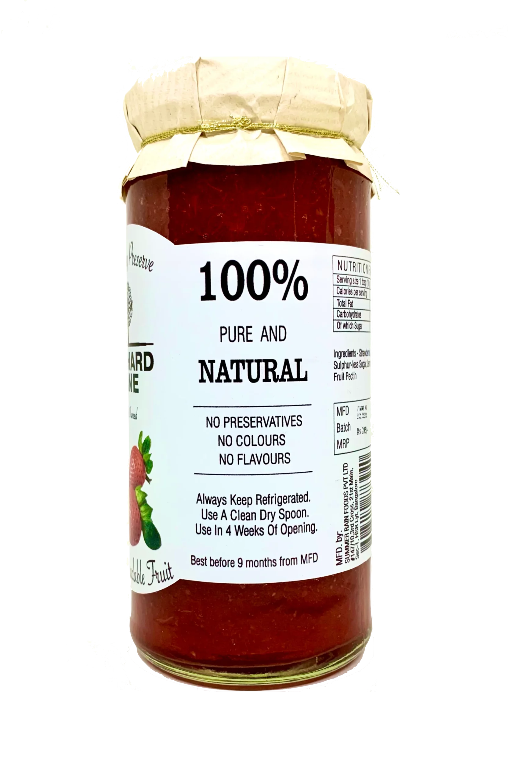 Strawberry Preserve – Orchard Lane – 300gm