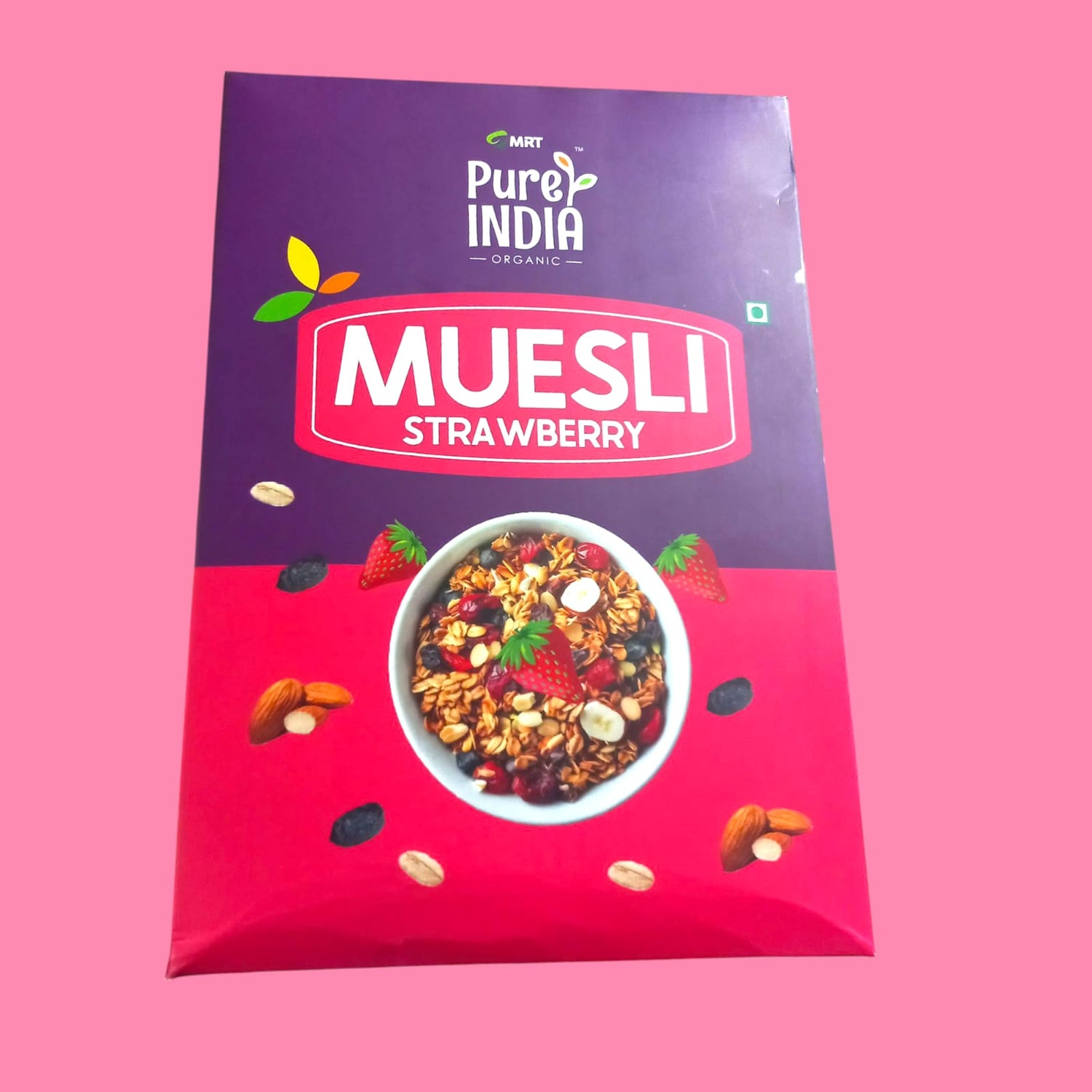Muesli | Strawberry Muesli – Supports Bone Health – High In Antioxidant And Whole Grain & No Added Preservatives – Mrt Organic – 500gm