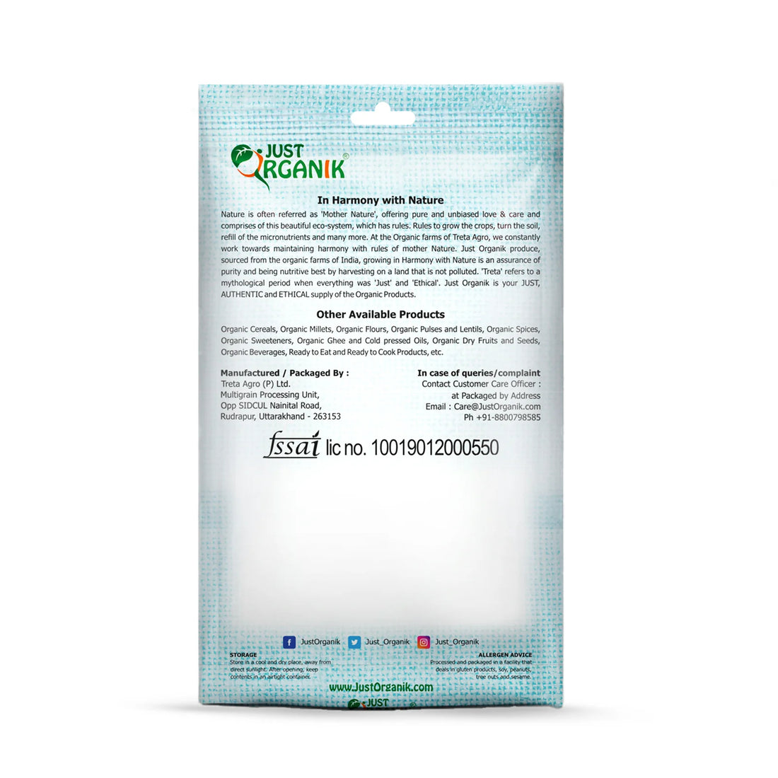 Sugar | Raw Sugar Unrefined - Just Organik – 500g