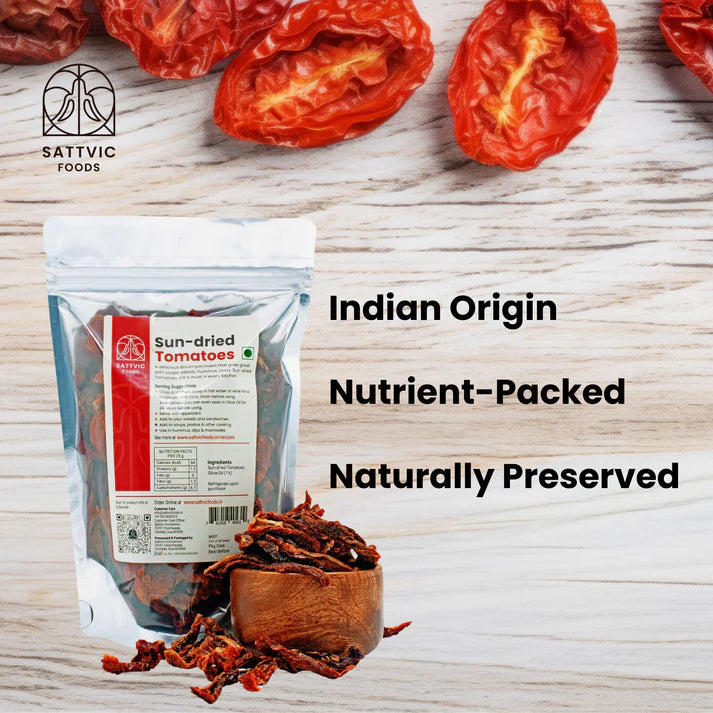 Sun Dried Tomatoes | 1% Olive Oil - Sattvic Foods - 100gm