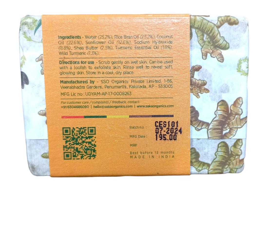 Soap | Sundown Spa (Turmeric Soap) – Handcrafted – Saka Organics – 120gm