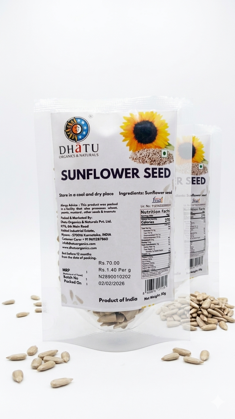 Healthy Seeding | Sunflower Seeds - USDA Organic - Dhatu – 50gm