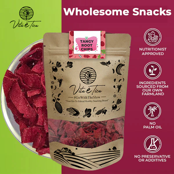 Chips | Tangy Root Chips (Beetroot Chips) - Baked - Chef&