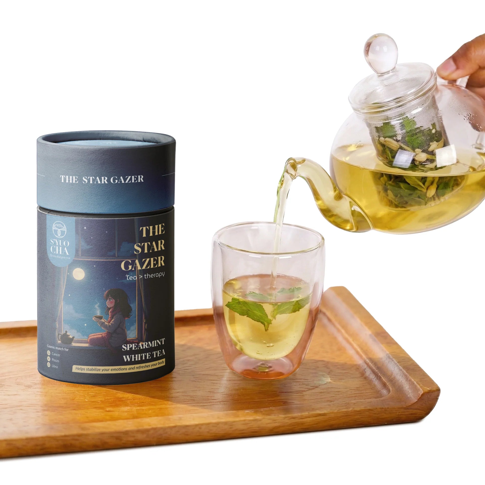 Tea |The Star Gazer -Spearmint White Tea -No Side Effects-No Artificial Coloring- No Added Preservatives - Syuo Cha - 30gm